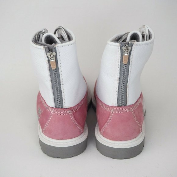 Timberland Little Kids Boots Leather SPD UP Pink Grey - Picture 6 of 12